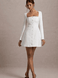 Andie | White Tailored Square-Neck Mini Dress - thumbnail 1