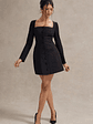 Andie | Black Tailored Square-Neck Mini Dress - thumbnail 4