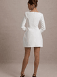 Andie | White Tailored Square-Neck Mini Dress - thumbnail 2