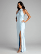 Andie Halter Open Back Slit Satin Formal Dress - thumbnail 14