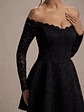 Alliste | Black Lace Bardot Mini Dress - thumbnail 6