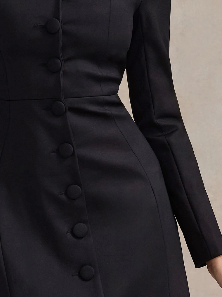 Andie | Black Tailored Square-Neck Mini Dress 7