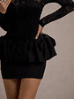 Antheia | Black Lace Long-Sleeve Peplum Mini Dress - thumbnail 5