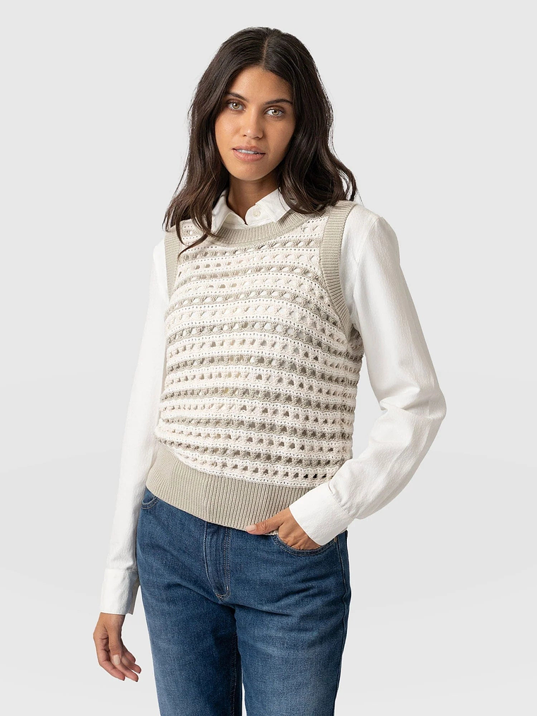 Adler Sleeveless Knit - Beige 1