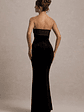 Ambrosi | Black Velvet Bandeau Maxi Dress - thumbnail 2