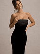 Ambrosi | Black Velvet Bandeau Maxi Dress - thumbnail 3