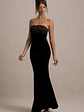 Ambrosi | Black Velvet Bandeau Maxi Dress - thumbnail 4