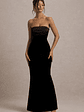 Ambrosi | Black Velvet Bandeau Maxi Dress - thumbnail 5