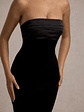 Ambrosi | Black Velvet Bandeau Maxi Dress - thumbnail 6