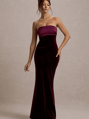 Ambrosi | Port Velvet Bandeau Maxi Dress