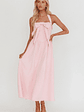 Ariarna Bow Halter Maxi Dress Pink Sorbet - thumbnail 1