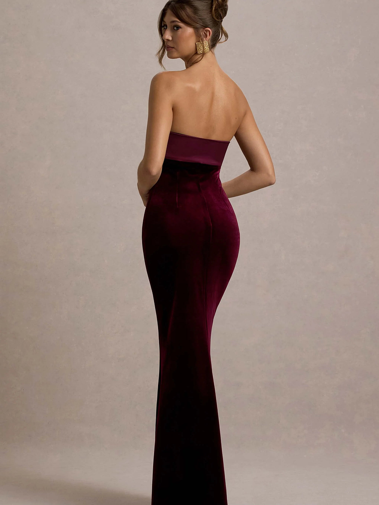 Ambrosi | Port Velvet Bandeau Maxi Dress 2