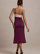 Andretti | Burgundy & Pink Satin Strappy Midi Dress - thumbnail 2