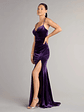 Ariel Velvet Slit Mermaid Formal Dress - thumbnail 1