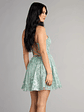 Aaliyah Glitter Mesh Lace-Up Short Dress - thumbnail 2