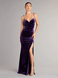 Ariel Velvet Slit Mermaid Formal Dress - thumbnail 4
