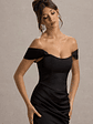 Admire | Black Satin Corset Wrap Maxi Dress - thumbnail 3