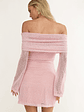 Alivya Off-Shoulder Knit Mini Dress Pink - thumbnail 1