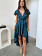 Amelia Satin Midi Dress - Emerald - thumbnail 4