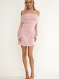 Alivya Off-Shoulder Knit Mini Dress Pink - thumbnail 3