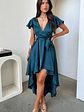 Amelia Satin Midi Dress - Emerald - thumbnail 6
