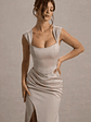 Admire | Champagne Satin Corset Wrap Maxi Dress - thumbnail 3