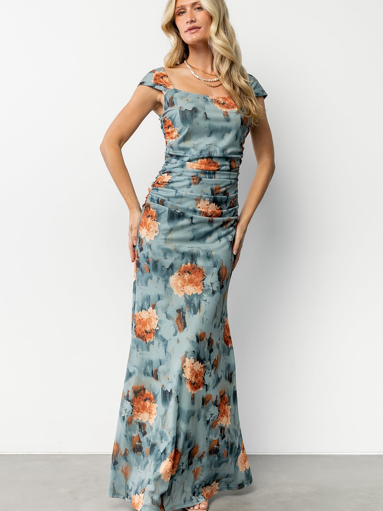 Amelia Tank Maxi Dress | Vintage Teal + Rust 5