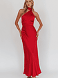 Adora One-Shoulder Maxi Dress Red - thumbnail 1