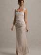 Admire | Champagne Satin Corset Wrap Maxi Dress - thumbnail 4