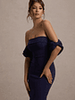 Alaine | Navy Bardot Maxi Dress With Bow Sleeves - thumbnail 3