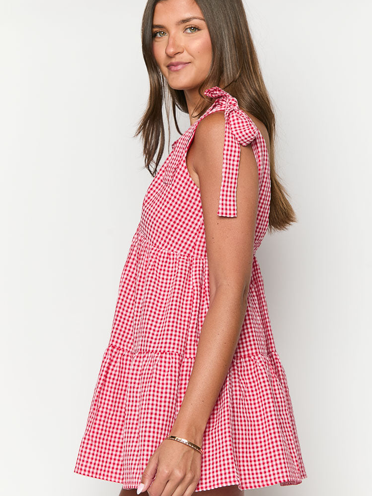 Angel Girl Red Gingham Mini Dress 4