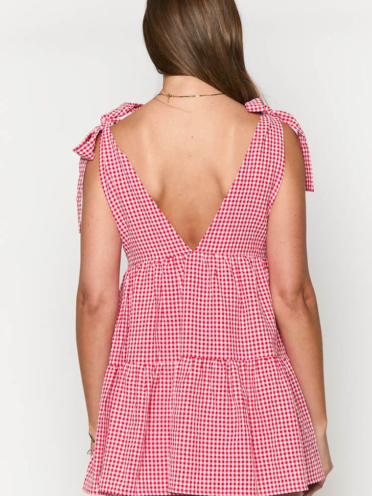 Angel Girl Red Gingham Mini Dress 5