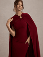 Aliza | Berry Cape Maxi Dress With Gold Ring - thumbnail 4