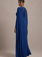 Aliza | Royal Blue Cape Maxi Dress With Gold Ring - thumbnail 2