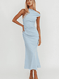 Angel's Song Asymmetric Neckline Maxi Dress Blue - thumbnail 1