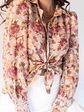 Abbey Floral Button Front Top - Beige - thumbnail 3