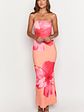 Arizona Orange Floral Print Maxi Dress - thumbnail 2