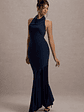 Amelita | Navy Satin Cowl-Neck  Maxi Dress - thumbnail 5