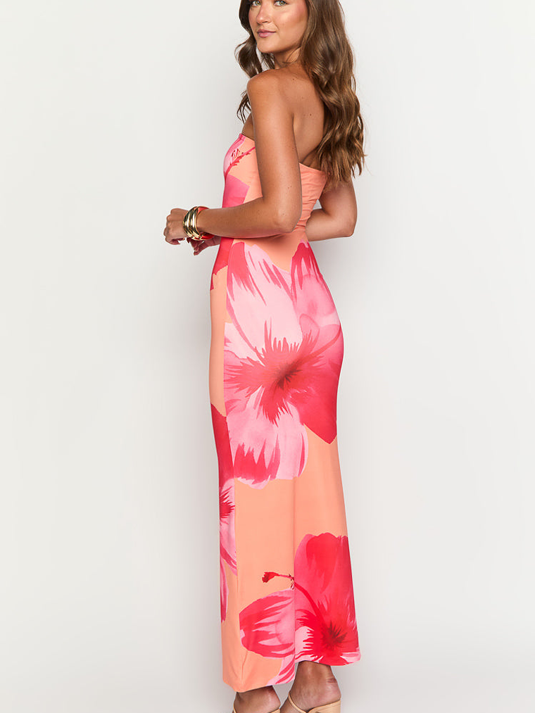 Arizona Orange Floral Print Maxi Dress 5