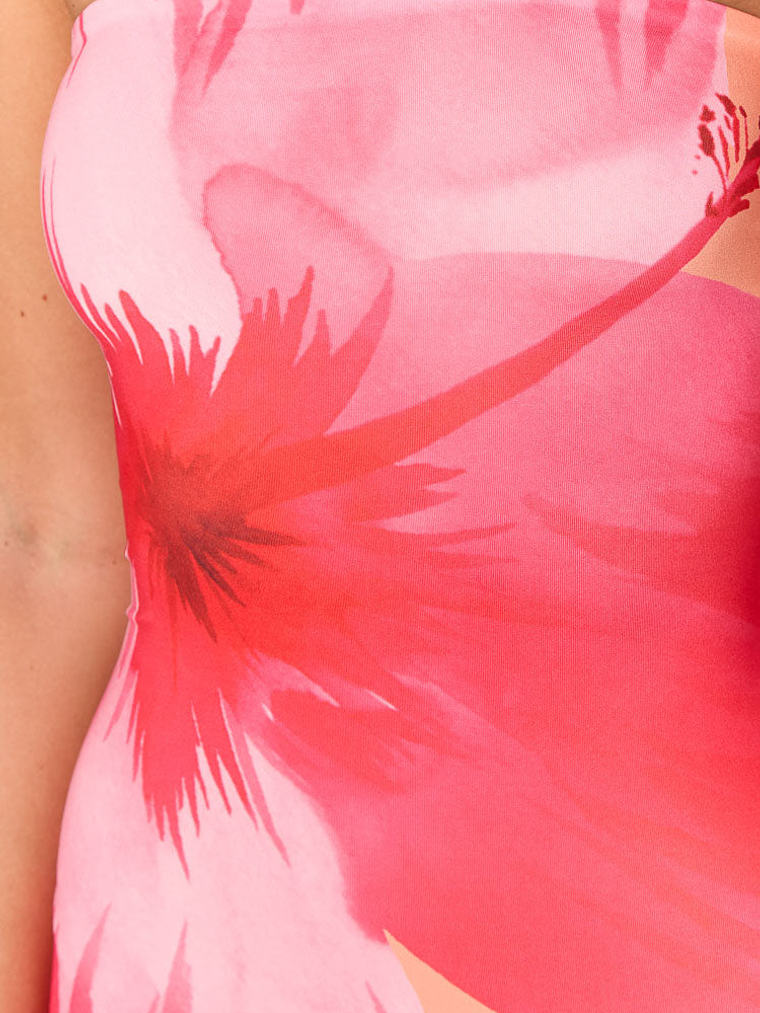 Arizona Orange Floral Print Maxi Dress 6