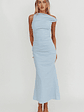 Angel's Song Asymmetric Neckline Maxi Dress Blue - thumbnail 6