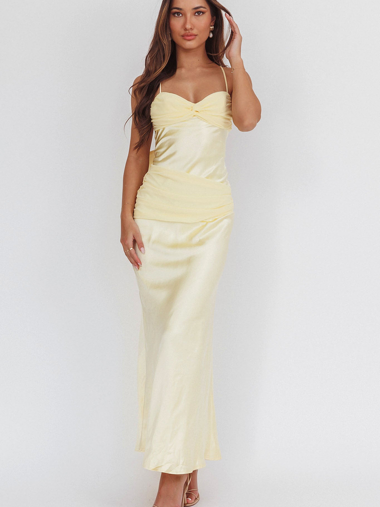 Arizona Sunset Criss-Cross Bow Back Dress Yellow 5