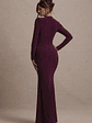 Aluna | Plum Plunge-Neck Twisted Split Maxi Dress - thumbnail 2