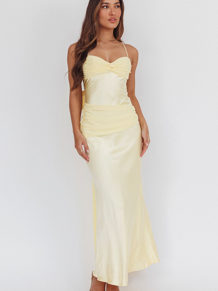 Arizona Sunset Criss-Cross Bow Back Dress Yellow 6