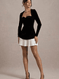 Americano | Black Velvet Sweetheart Long-Sleeve Mini Dress - thumbnail 5