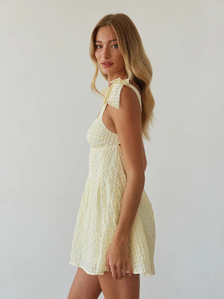 Abby Gingham Bow Strap Mini Dress 3