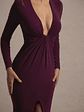 Aluna | Plum Plunge-Neck Twisted Split Maxi Dress - thumbnail 6