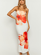 Arizona White Floral Print Maxi Dress - thumbnail 3