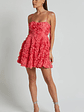 Alvia Mini Dress 3d Flower Full Skirt Dress in Hot Pink - thumbnail 2