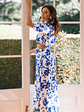 Aminah Puff Sleeve Dress - Blue Floral - thumbnail 2